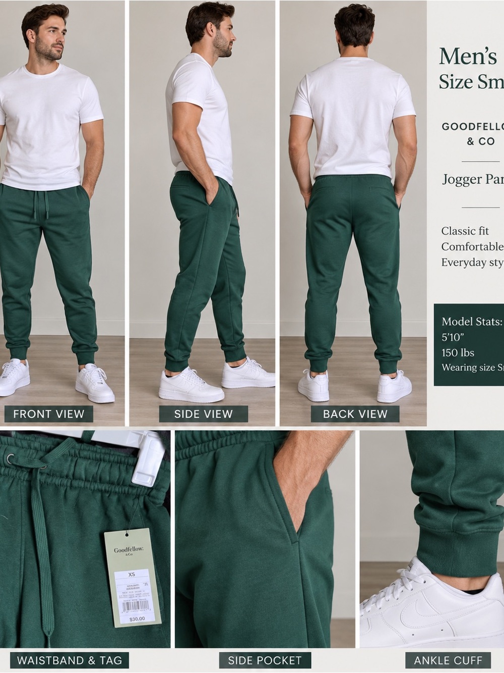 Men’s XS Green Jogger Pants GOODFELLOW NWT